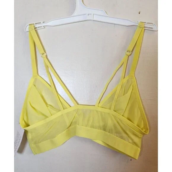 New Auden Women's Lime Green Sheer Wireless Bralette Adjustable Straps Size M - Picture 3 of 4